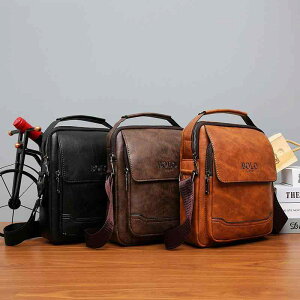 メンズ ショルダーバッグ 斜めがけ 鞄 男性用 PUレザー 大容量 ビジネス 通勤 普段使い ブラック ブラウン