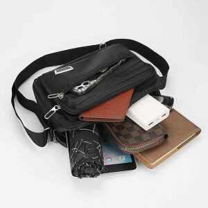 ショルダーバッグ メンズ 男性用 軽量 撥水 2way 斜め掛け 鞄 オックスフォード 普段使い 通勤 旅行 ブラック ブラウン カーキ ネイビー