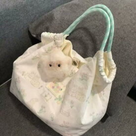 ショルダーバッグ レディース うさぎ プリント かわいい 韓国風 帆布 鞄 ハンドバッグ 大容量 通勤用 通学用 A4対応 カジュアル シンプル 軽量 丈夫 おしゃれ デイリーユース 多機能 収納力 普段使い お出かけ
