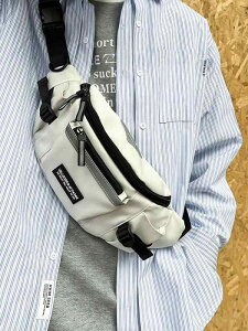 メンズ ボディバッグ 原宿 帆布 大容量 斜め掛け 鞄 男性用 多機能 スポーツ バイク 小さめ ウエストバッグ ブラック ホワイト グレー