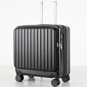 スーツケース レディース 学生 キャリーケース 大容量 耐久性 ABS PC 防水 超軽量 静音キャスター付き 旅行 普段使い 18インチ ブラック