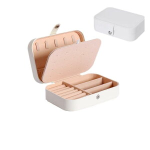 アクセサリーケース レディース 女性用 携帯用 指輪 ネックレス ピアス イヤリング 収納 レザー調 ホワイト ピンク ブラック