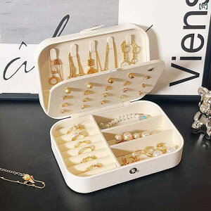 アクセサリーケース レディース 小型 携帯用 ジュエリーボックス ピアス イヤリング ネックレス 指輪 収納 白 ホワイト ピンク ブラック ブルー 大容量 2層