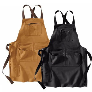 エプロン 男女兼用 多機能 斜めツイルコットン ワーク ガーデニング DIY カフェ 大人 黒 ブラック 赤 レッド ブラウン カーキ ベージュ