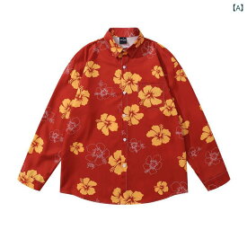 シャツ メンズ レディース ヴィンテージ風 タイ風 長袖 花柄 港風 ハワイアン ラフ 防晒 カジュアル トップス