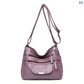 ショルダーバッグ レディース ママバッグ PU レザー 斜めがけ 鞄 無地 中年 女性 ストリート カジュアル 赤 紫 紺 黒 茶色 グレー