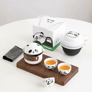 茶器 陶器 熊猫柄 快客杯 セット 携帯用 新中式 ティーセット 旅行用 贈答品 ギフト