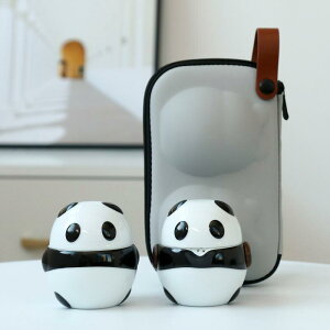 茶器 携帯用 茶器セット 陶器 ティーセット 茶筒 湯呑み パンダ柄 出張 旅行 オフィス 日常使い