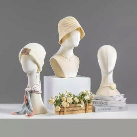 ディスプレイ用品 レディース メンズ 彩色ベロア ヘッドトルソー 帽子 ウィッグ アクセサリー 展示台 スタンド 店舗 什器 杏色 ピンク系 ブルー イエロー ブラック レッド グレー