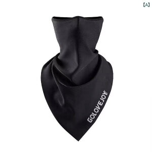 スポーツ帽 ネックウォーマー 防寒フェイスマスク 男性用 防風 寒さ対策 スキー バイク オートバイ 保温 フェイスガード ハーフフェイス 三角巾 フリース 裏起毛 イヤーマフ付き ブラック