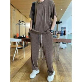 メンズ 半袖Tシャツ パンツ 上下セット 5分袖 9分丈パンツ カジュアル 男性用 部屋着 春
