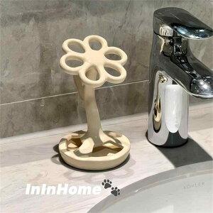 歯ブラシスタンド 電動歯ブラシホルダー 洗面台 歯ブラシ立て 歯ブラシホルダー 歯ブラシ置き 陶器製 クリーム色 シルバー ブラック