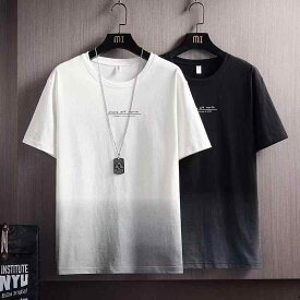 Tシャツ メンズ 半袖 接触冷感 グラデーション ゆるシルエット トップス 春夏 シンプル カジュアル