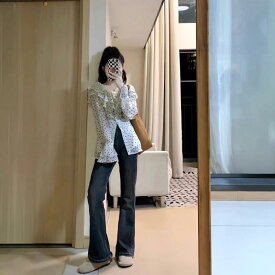 シャツ レディース 長袖 Vネック 露肩 ドット柄 フリル リボン ウエストマーク トップス おしゃれ かわいい 大人 可愛い きれいめ 上品 フェミニン 通学 通勤 オフィス カジュアル 春夏