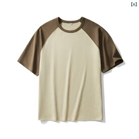 Tシャツ メンズ レディース 半袖 クルーネック ラグラン 切り替え ゆったり カジュアル トップス 普段使い オールシーズン