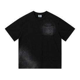 Tシャツ メンズ 半袖 アメリカン ヒップホップ風 タイダイ グラデーション 配色 ヴィンテージ風 ウォッシュ加工 ストリート系 オーバーサイズ ゆったり カジュアル トップス