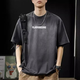 Tシャツ メンズ アメリカンレトロ ヘビーウェイト 綿100％ 半袖 ウォッシュ加工 グラデーション カジュアル トップス