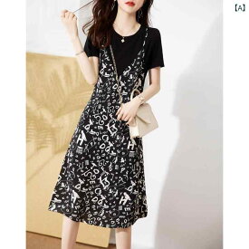 ワンピース レディース 半袖 Aライン ロング マキシ丈 綿 シフォン 花柄 スクエアネック 体型カバー 着痩せ 涼しい 快適 カジュアル お出かけ 旅行 デート きれいめ エレガント 20代 30代 春 夏 赫本黒 M L XL 2XL
