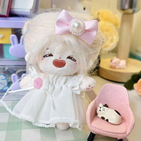 ドール 服 10cm ドール用着せ替え服 コットン人形用 ピンクボタン 白チュールスカート セット かわいい 女の子