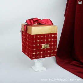 ギフトボックス 結婚式 引き出物 ブライダル パーティー お祝い 返礼品 贈り物 ベルベット 大容量 ファッション かわいい シャンパンカラー ワインレッド