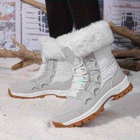 スノーブーツ レディース 厚手 防寒 あったか 羊毛 雪靴 冬 ホワイト ブラック 普段使い アウトドア