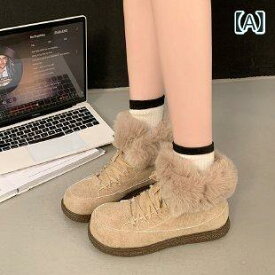 スノーブーツ レディース 防寒 厚底 中筒 丈 あったか 裏起毛 暖かい 滑り止め カジュアル 秋冬 カーキ