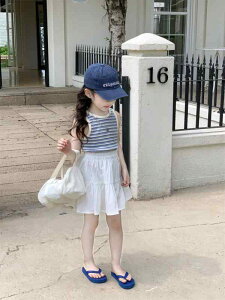 �q���p�X�J�[�g�Z�b�g ���̎q �X�g���C�v���^���N�g�b�v ���F�X�J�[�g �㉺�Z�b�g �R�b�g���f�� ���i�g�� �؍��� 90cm 100cm 110cm 120cm 130cm 140cm