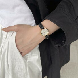 腕時計 レディース レザーベルト スクエア アナログ 小さめ かわいい ブラック 黒 白 ブラウン 茶 レッド 赤 グリーン 緑