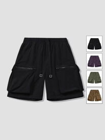 ハーフパンツ メンズ 接触冷感 カーゴパンツ ショートパンツ 短パン ワイドパンツ スポーツ カジュアル ストリート系 吸湿速乾 通気性 軽量 5分丈 無地