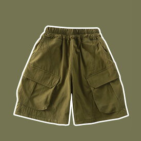 ハーフパンツ キッズ 子供服 男の子 女の子 ズボン カーゴパンツ ショートパンツ 速乾 接触冷感 涼しい 動きやすい ウエストゴム ゆるめ 韓流 アウトドア スポーツ 通学 普段着 オールシーズン