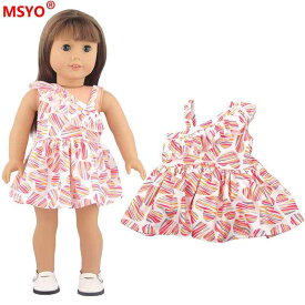 ドール用ワンピース アメリカンガール ドール服 43cm人形用 着せ替え人形用 子供用 玩具 布製 アクセサリー付き ギフト かわいい