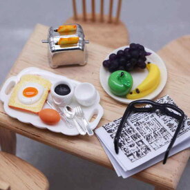 ドールハウス ミニチュア パン フルーツ 朝食 セット 食べ物 シーン 道具 モデル