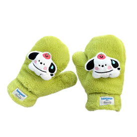 手袋 レディース 秋冬 防寒 あったか かわいい モコモコ 裏起毛 学生 スマホ対応 小犬モチーフ