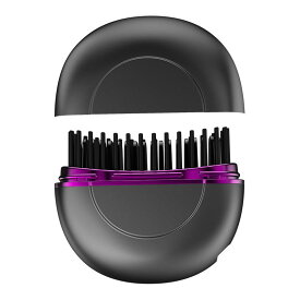 ヘアブラシ レディース ストレート コードレス ミニ 携帯式 ヘアアイロン ダメージ軽減 スタイリング 灰銀