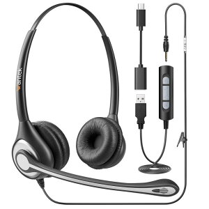 Wantek�w�b�h�Z�b�gUSB �m�C�Y�L�����Z�����O�}�C�N�t���ƃI�����C������L��PC�p�w�b�h�z�� Web��c�ASkype�A�I�t�B�X�A�ݑ�Ζ��A�Ɩ��p�A�����[�g���[�N�A�R�[���Z���^�[�ɓK�p �N���A��