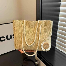 トートバッグ レディース 鞄 かばん 手提げバッグ ハンドバッグ 手編み ストローバッグ キャンバスバッグ 肩掛け 軽量 大容量 通勤 通学 学生 普段使い カジュアル シンプル ナチュラル 春夏