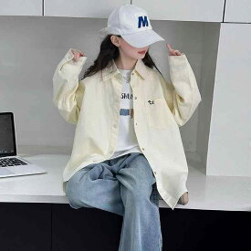 シャツ キッズ 女の子 長袖 ポロシャツ カジュアル 春物 おしゃれ かわいい トップス 羽織り カットソー 子供服