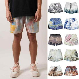 ショートパンツ メンズ ハーフパンツ スポーツ トレーニング ウェア メッシュ 通気性 速乾 ゆったり 膝上丈 アメリカン カジュアル 普段着 アウトドア 春夏