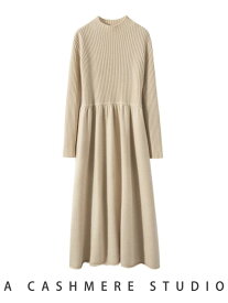ワンピース レディース カシミヤ ニット 中長丈 Aライン 厚手 保温 細見え 秋冬 おしゃれ カジュアル 通勤用 デイリー 伸縮性 ゆったり きれいめ