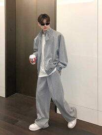 セットアップ メンズ ジャケット スタンドカラー 開衫 アウター 運動 スポーツ カジュアル ゆったり ルーズ ロングパンツ パンツ 上下セット 長袖 普段着 部屋着 紳士服 男性 運動着 旅行 春秋