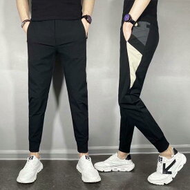 パンツ メンズ サルエルパンツ テーパードパンツ 接触冷感 伸縮性 9分丈 束脚 ジョガーパンツ スリム タイト 韓国スタイル オールシーズン