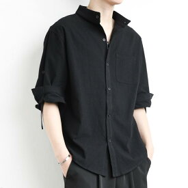 シャツ メンズ レディース 綿麻 トップス 半袖 長袖 2way 中国風 カジュアル ゆったり 薄手 通気性 涼しい 和風 羽織り 普段使い アウトドア 快適 オールシーズン
