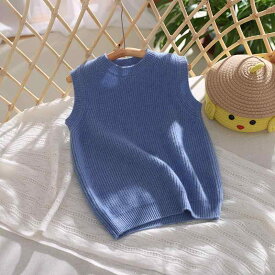 ベスト ベビー キッズ 男の子 女の子 カシミヤ ニット クルーネック 厚手 レイヤード 無地 秋冬 防寒 通園 普段使い 柔らかい 肌触り 保温性 シンプル お出かけ 着回し 暖かい 合わせやすい ナチュラル 上品