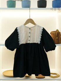 ワンピース キッズ 女の子 子供服 韓国風 切り替え フリル かわいい 姫系 柔らかい ベビー服 オールシーズン