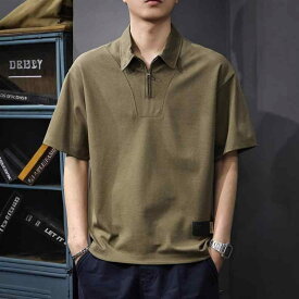 ポロシャツ メンズ 半袖 Tシャツ 接触冷感 薄手 ゆったり 大きいサイズ アメリカン カジュアル 速干 五分袖 トップス 無地 シンプル スポーティー アウトドア 普段着 オールシーズン