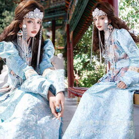 民族衣装 女性用 夏 写真撮影 改良 少女服 ロングドレス ベスト ウエストベルト ポリエステル 軽量 通気性 ゆったりシルエット カジュアル 旅行 外出 かわいい デザイン