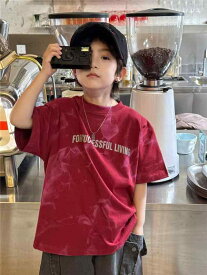 Tシャツ 子供 男の子 女の子 半袖 コットン グラデーション スプレーペイント 手作り おしゃれ 春夏 カジュアル トップス 普段使い 通気性 快適 吸汗