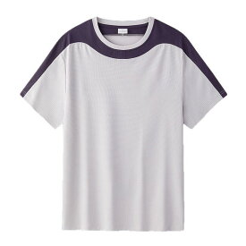 Tシャツ メンズ 半袖 接触冷感 吸湿速乾 切り替えカラー アウトドア スポーツ カジュアル ランニング フィットネス 伸縮性 通気性