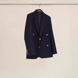 テーラードジャケット レディース 紺色 ブレザー 金ボタン アウター おしゃれ 都会的 きれいめ 通勤用 普段使い オフィス カジュアル シンプル 無地 長袖 上着 軽い フォーマル 丈夫 羽織り