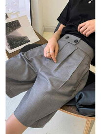 ハーフパンツ レディース ショートパンツ スーツ地 センタープレス 涼しい 薄手 接触冷感 ワイドパンツ カジュアル スタイルアップ 美脚 通勤 普段使い 部屋着 無地 春夏